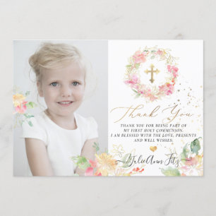 Invitación Agradecimiento de Sweetpeas sonrosadas a la acuare
