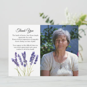 Invitación Agradecimiento Funeral Floral Lavanda Muerte
