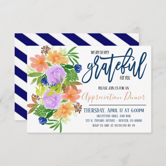 Invitación Agradecimiento Para Usted (Anverso / Reverso)