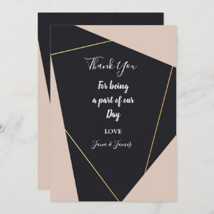 Invitación Agradecimientos geométricos en blanco y negro y do