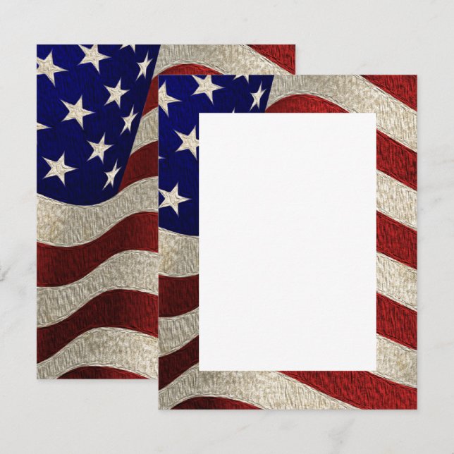 Invitación Agrega tu propio texto Bandera de EE. UU. de estre (Anverso / Reverso)