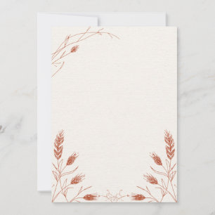 Invitación Agrega tu propio texto Boho hierba de Pampas trigo