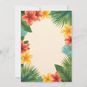 Invitación Agrega tu propio texto floral de hibisco tropical