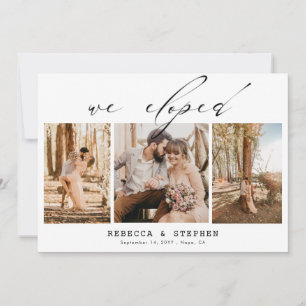 Invitación Agrega tus propias 4 fotos de boda elegante y fuga