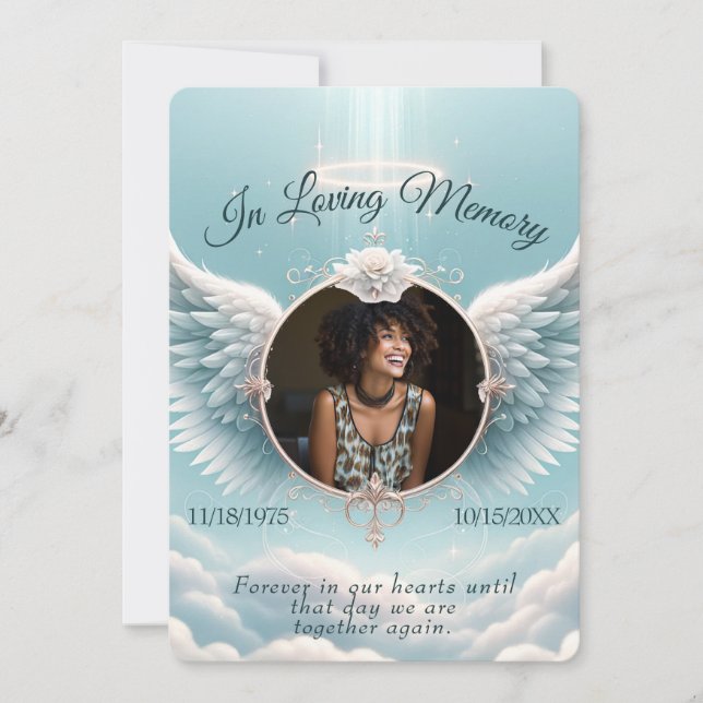 Invitación Agregar foto personalizada memorial (Anverso)