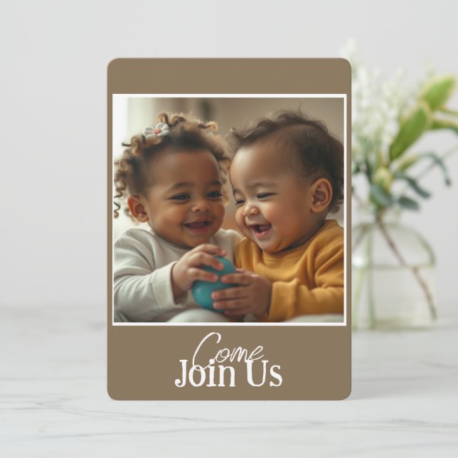 Invitación Agregar Foto y Texto (Anverso de pie)