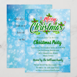 Invitación Agregar nombre coincidente Feliz Navidad Fiesta Az