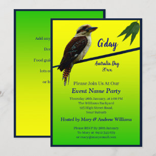 Invitación Agregar texto del año, Fiesta australiana del Kook
