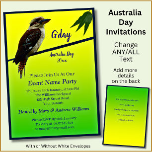 Invitación Agregar texto del año, Fiesta del día de Australia