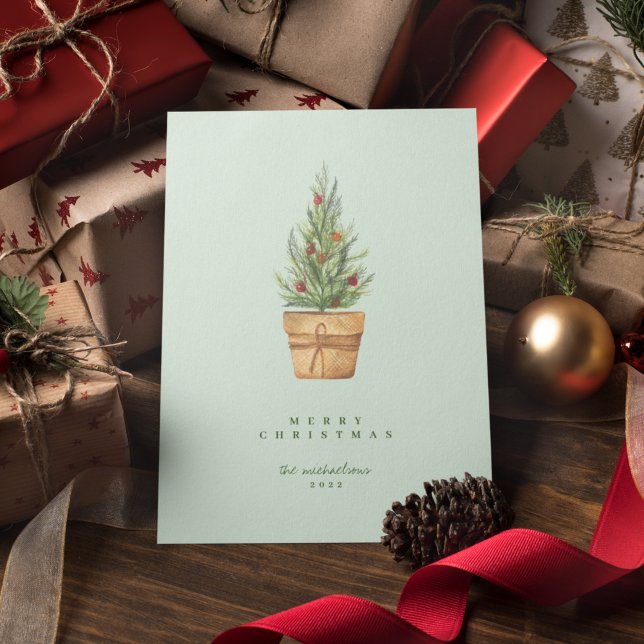 Invitación AGREGAR TU FOTO | Árbol acuático navideño (Subido por el creador)