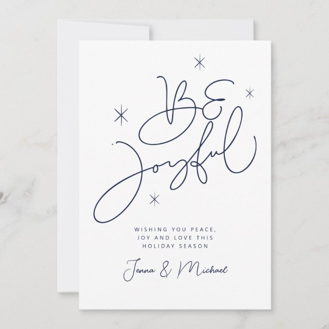 Invitación AGREGAR TU FOTO | Feliz Navidad ser alegre (Anverso)