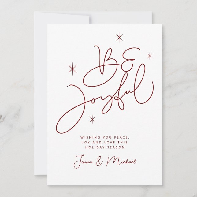 Invitación AGREGAR TU FOTO | Feliz Navidad ser alegre (Anverso)