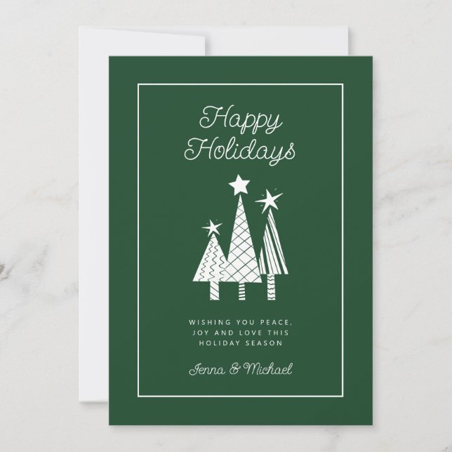 Invitación AGREGAR TU FOTO | Festividades Árbol navideño mode (Anverso)