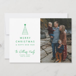 Invitación AGREGAR TU FOTO Merry Christmas Geo Tree