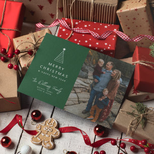 Invitación AGREGAR TU FOTO   Merry Christmas Geo Tree