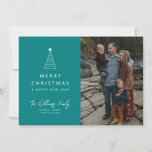 Invitación AGREGAR TU FOTO Merry Christmas Geo Tree
