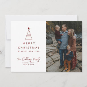 Invitación AGREGAR TU FOTO Merry Christmas Geo Tree