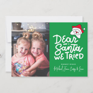 Invitación AGREGAR TU FOTO Querido Santa que intentamos