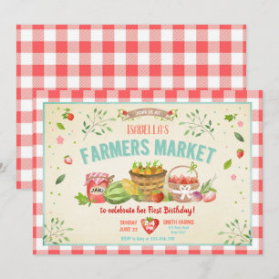 Invitación Agricultores Mercado de hortalizas cultivadas frut