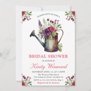 Invitación Agua acuática floral puede ducha de novia