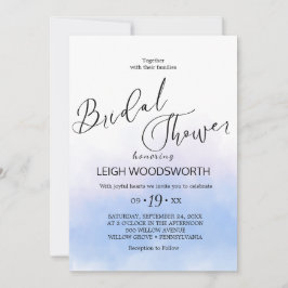 Invitación Agua acuática y dorada acuarela Beach Bridal Showe