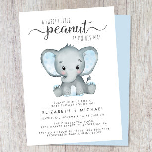 Invitación Agua azul elefante Baby Boy Couples Ducha