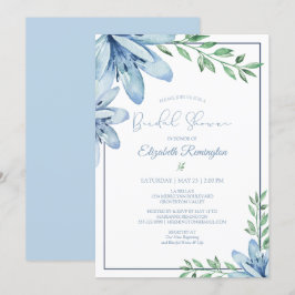 Invitación Agua azul Floral Floral Flores Ducha de novias
