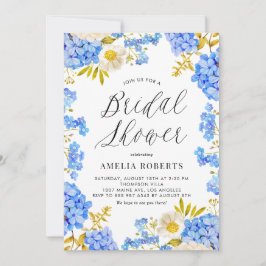 Invitación Agua azul Hydrangea Floral Ducha de novia