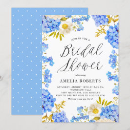 Invitación Agua azul Hydrangea Floral Ducha de novia