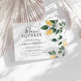 Invitación Agua Botánica Lemon Greenery Ducha Pareja