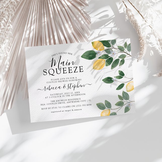 Invitación Agua Botánica Lemon Greenery Ducha Pareja (Subido por el creador)