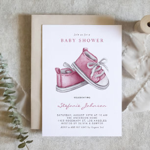 Invitación Agua color de rosa zapato para bebé Es un Baby Sho