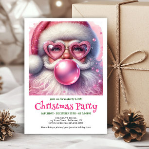 Invitación Agua Color Rosa Burbuja de Goma Santa Navidad Acog
