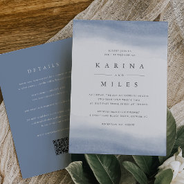 Invitación Agua costera de marea bruta en un solo Boda