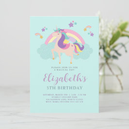 Invitación Agua | Cumpleaños personalizado de la Unicornio ar