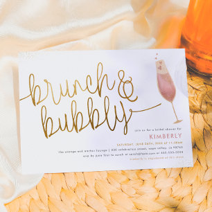 Invitación Agua de Brunch y burbuja Champán Ducha de novias