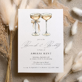 Invitación Agua de Brunch y burbuja Champán Ducha de novias