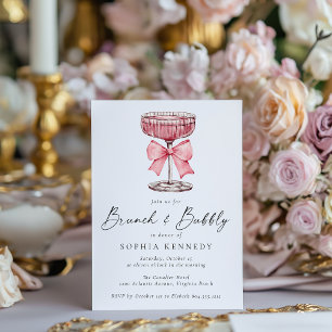 Invitación Agua de Brunch y burbuja Champán Ducha de novias