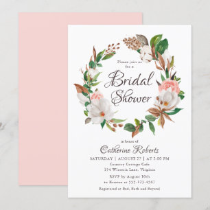 Invitación Agua de color rosa verde rosa Floral Brillante