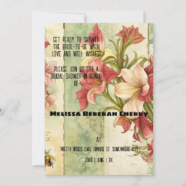 Invitación Agua de Ephemera Amaryllis Ducha Bridal