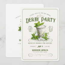 Agua de fiesta moderna Derby acuarela Menta Julep