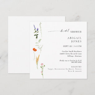 Invitación Agua de verano Floral Blanca Brillante Ducha