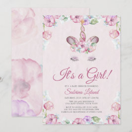Invitación Agua dulce unicornio es un Baby Shower Chica