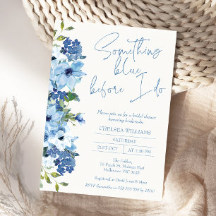 Invitación Agua Floral Algo Azul Ducha De Novias