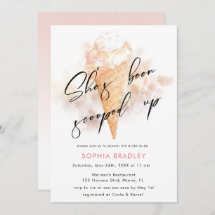 Invitación Agua Hielo Rosado Crema Británica Ducha