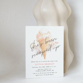 Invitación Agua Hielo Rosado Crema Británica Ducha