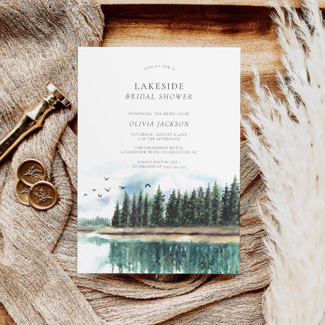 Invitación Agua Lakeside Elegante Ducha Bridal (Subido por el creador)