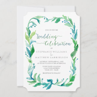 Invitación Agua Laurel Eucalyptus Leaf Foliage Wreath