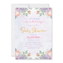 Agua morada suave Floral Bebé ducha