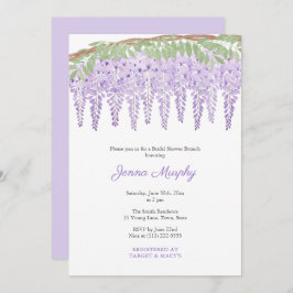 Invitación Agua Morada Wisteria Bridal Shower Fiesta